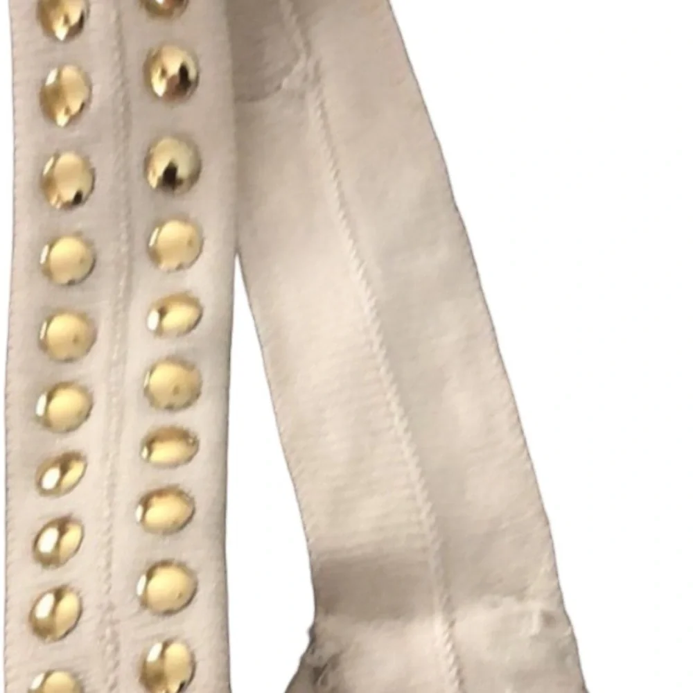 Micheal Kors  XL Ivory knit top sleeveless top Gold Studded super soft
